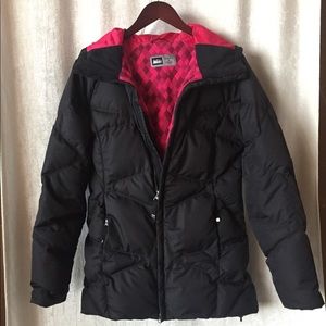 REI down hooded puffer coat